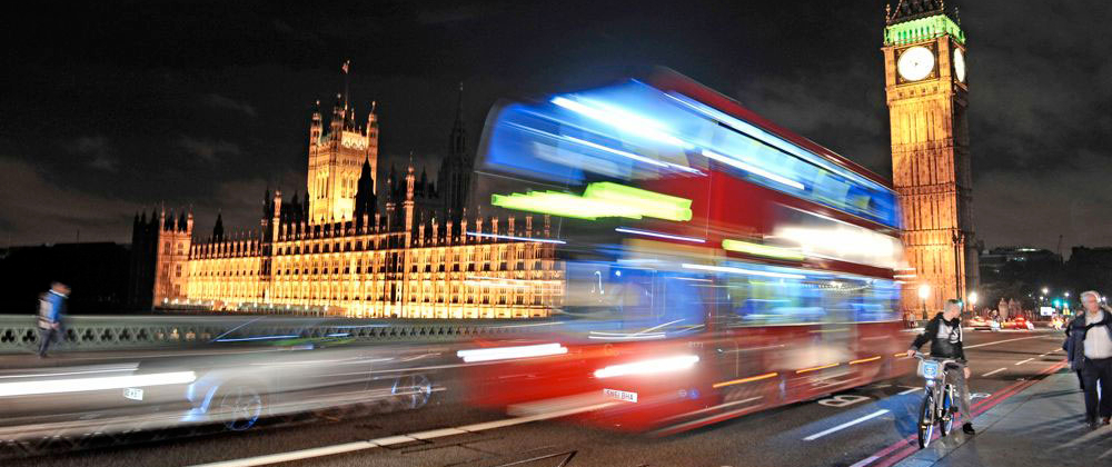 Routes de Londres à vélo la nuit