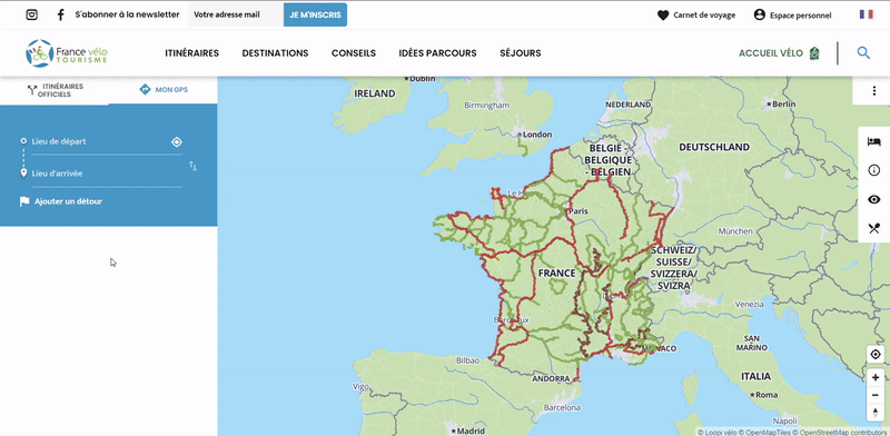 Planifier un itinéraire vélo