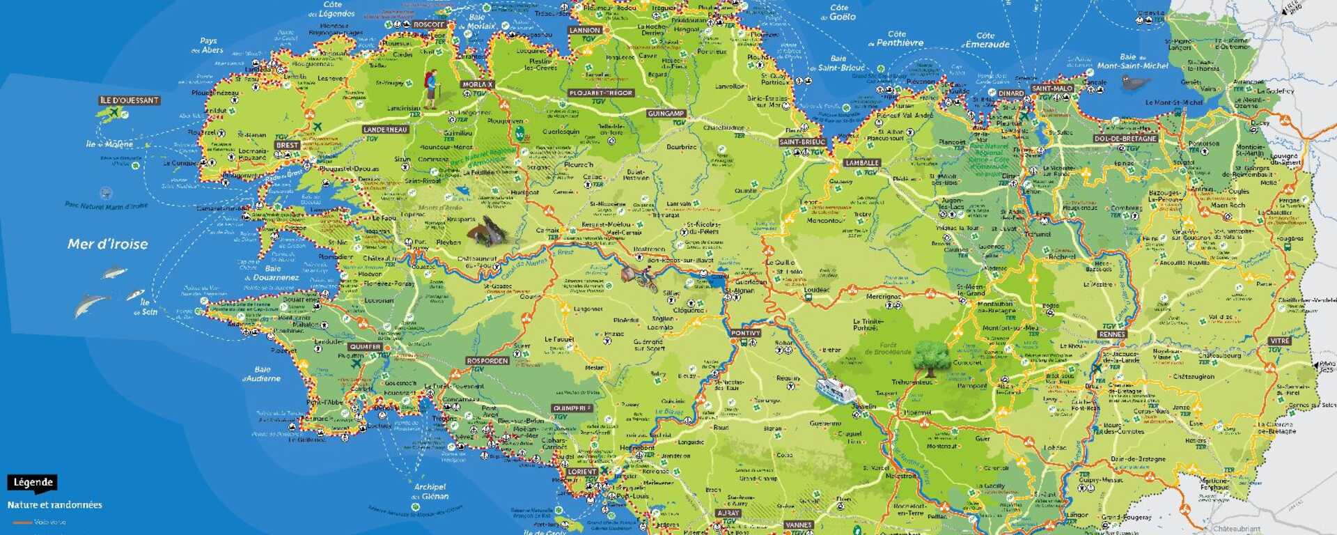 Carte des v loroutes et voies vertes de Bretagne Carte des v loroutes et voies vertes de Bretagne