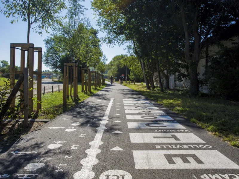 La Véloroute du Lin et son marquage au sol