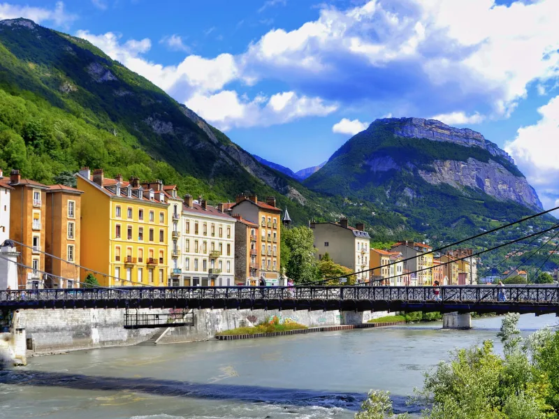 Quartier des Italiens le long de l'Isère à Grenoble