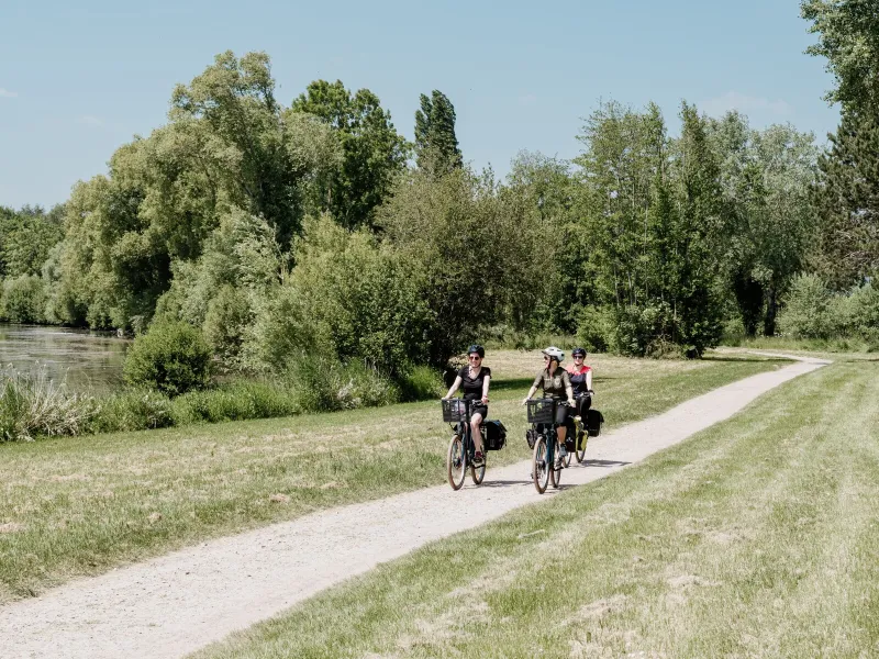 Voie verte à vélo aux abords de Pont-l'Evêque