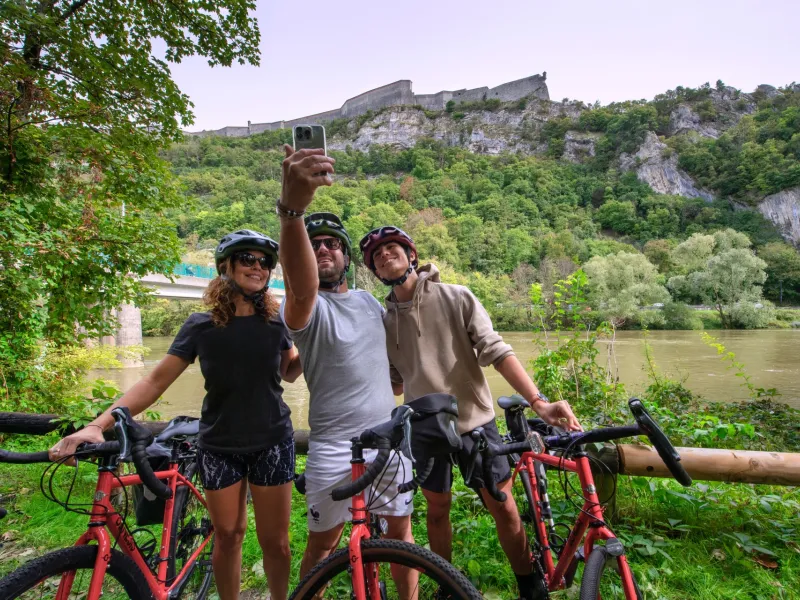 Séance de selfies sur l'EuroVelo 6
