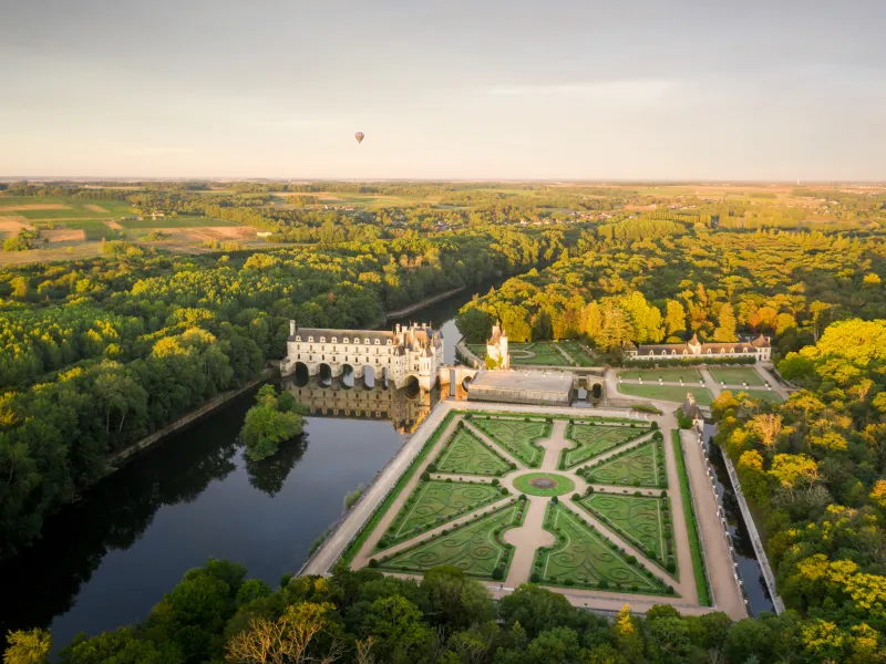 Vue aérienne château de Chenonceau