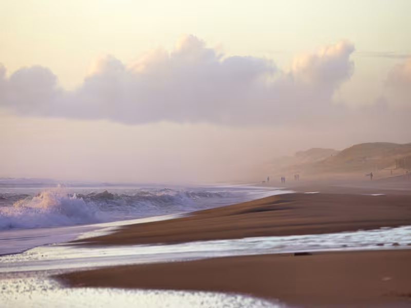 Couché de soleil sur la plage de Lacanau
