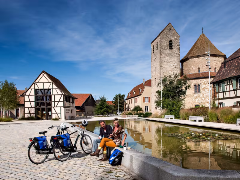 Vélo à Neuf-Brisach sur l'Eurovélo 15