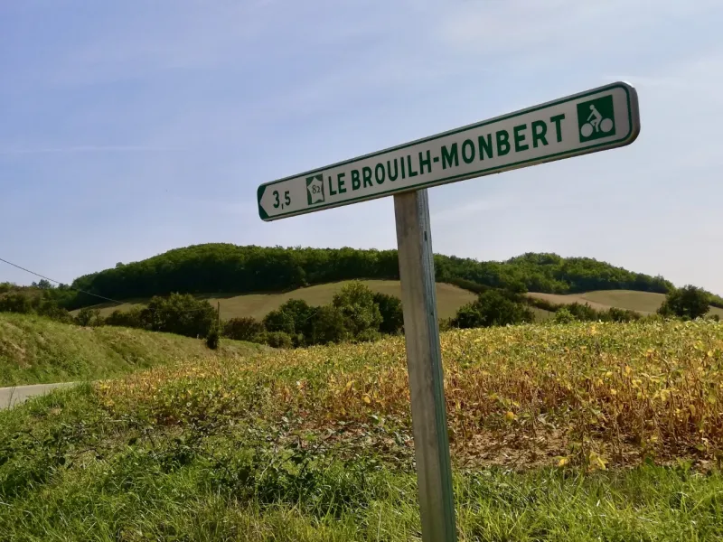Panneau Vallée de la Baïse à vélo 