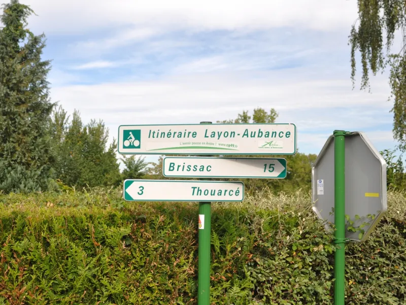 Panneau sur l'itinéraire Layon - Aubance à vélo