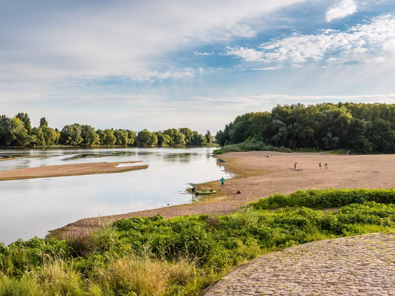 Panorama sur la Loire et ses bancs de sable aux Pont-de-Cé 