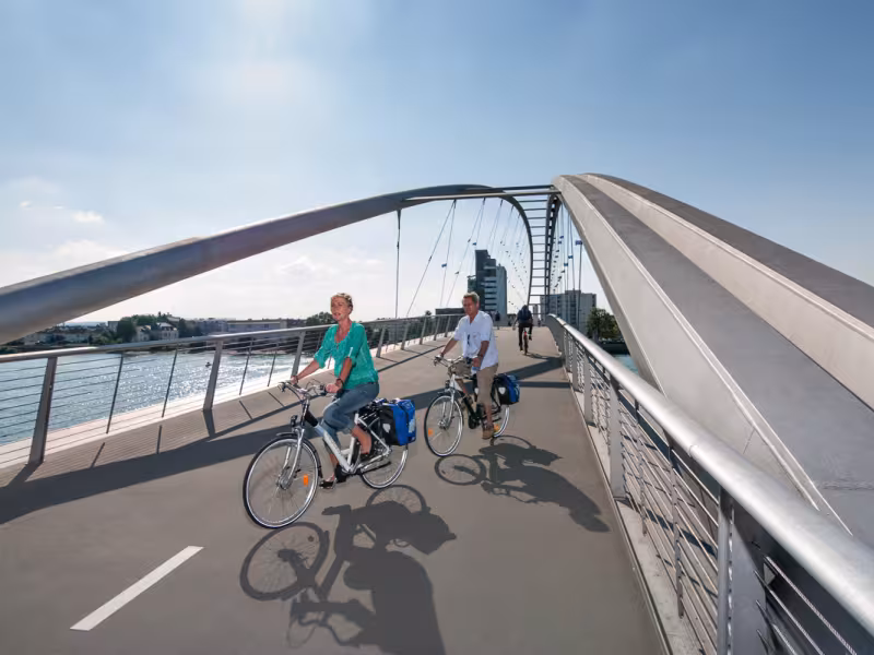 Passerelle des trois pays à vélo à Bâle