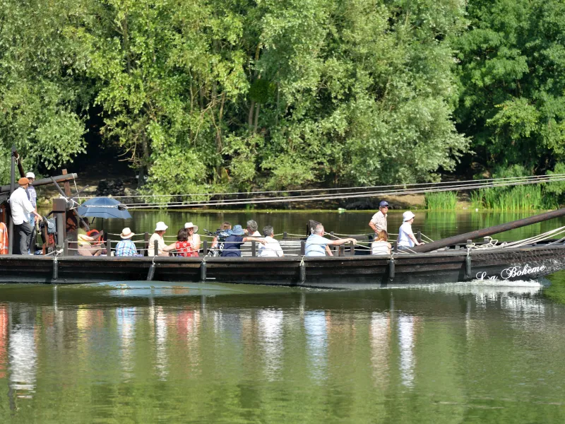 Navigation en toue sur la Maine