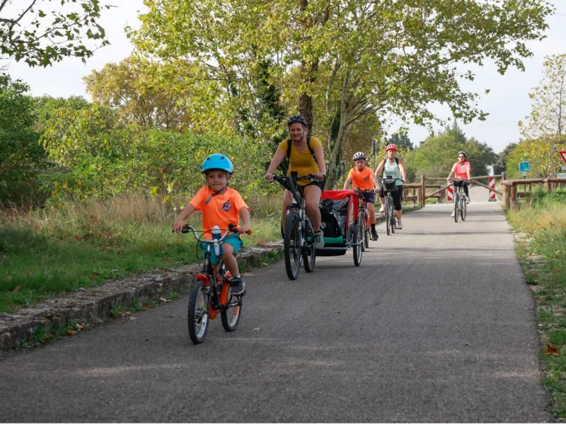 Vélos sur la voie verte Via Venaissia