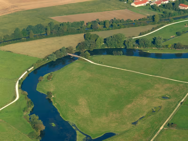Vue aérienne de la Meuse
