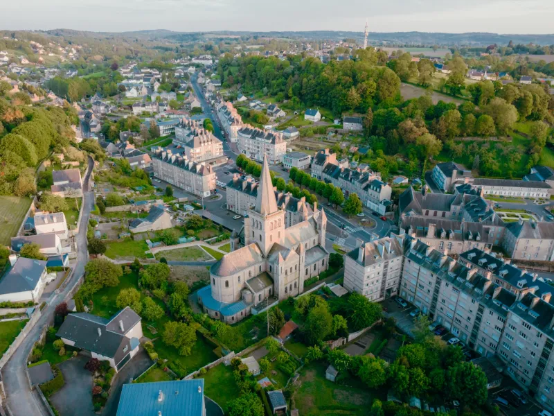 Vue aérienne de Vire