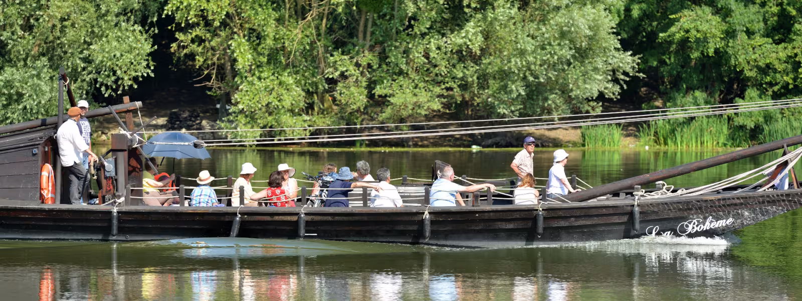 Navigation en toue sur la Maine