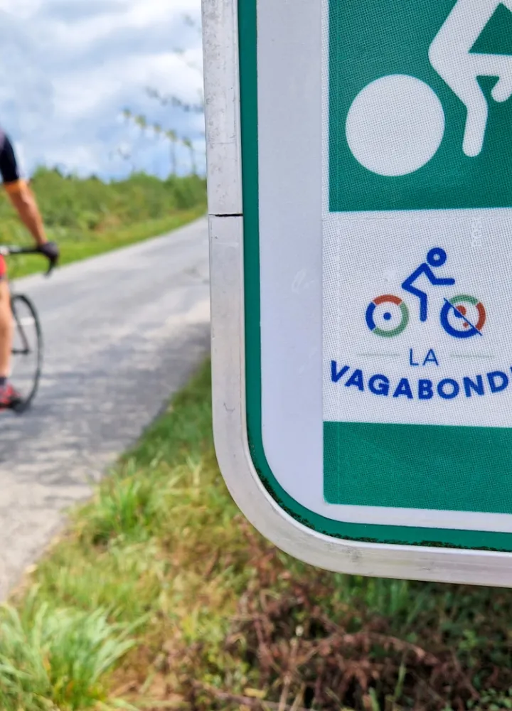 Panneau vélo sur La Vagabonde