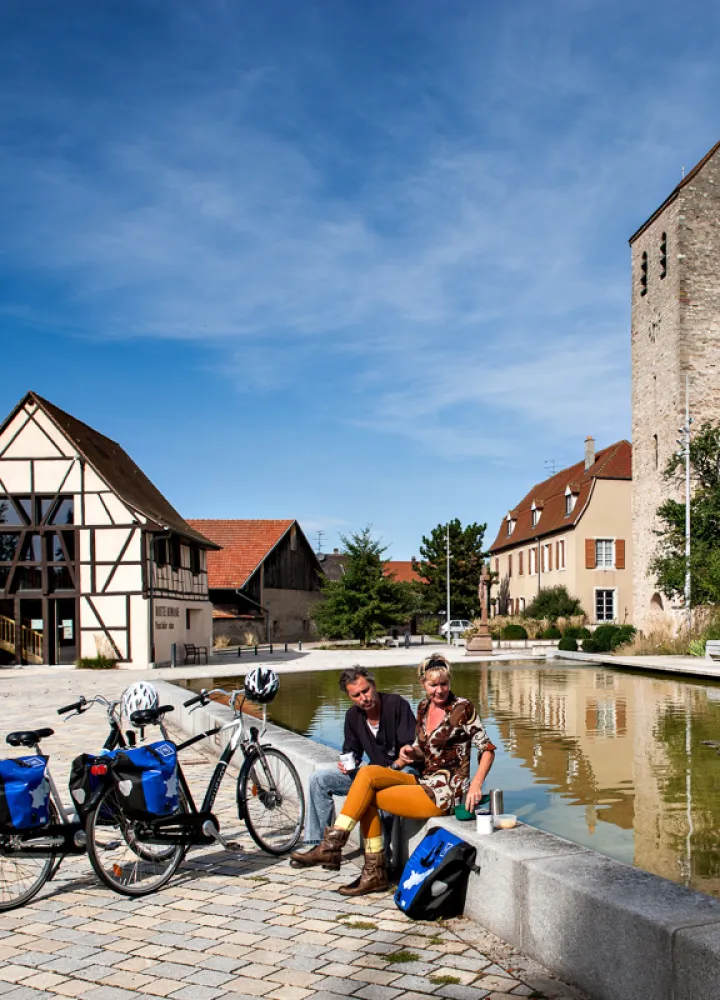 Vélo à Neuf-Brisach sur l'Eurovélo 15