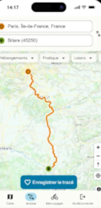 Application France Vélo Tourisme - Tracer un parcours