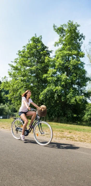 Couple à vélo sur la boucle de Moselle