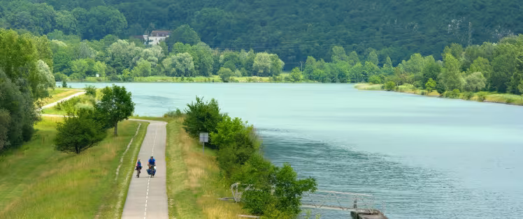 Piste cyclable le long du Rhône