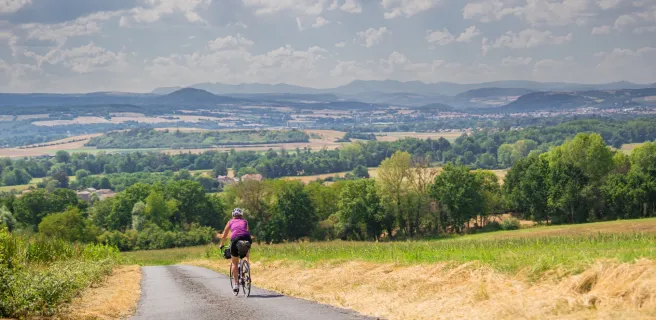 Vue sur la Limagne et le massif du Sancy