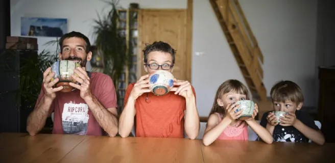 Petit déjeuner en famille
