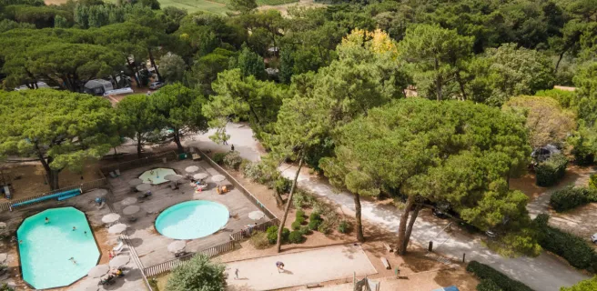 Vue aérienne du camping