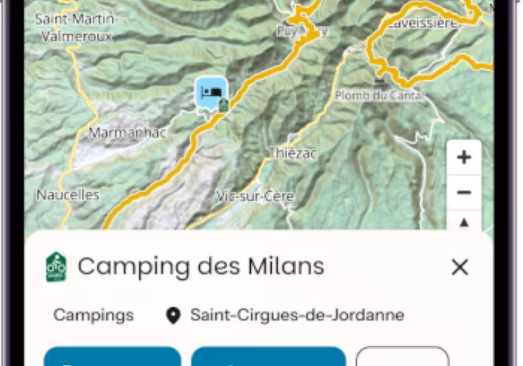 Application France Vélo Tourisme - chercher hébergements