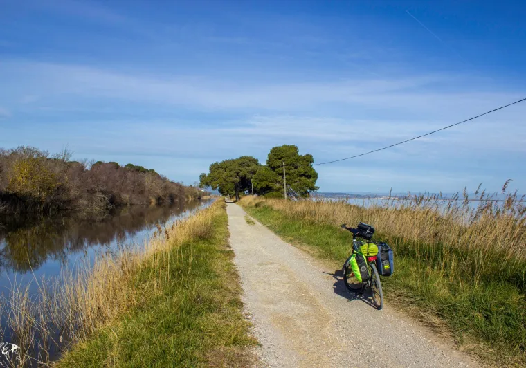 Petite route à vélo aux abords de Narbonne