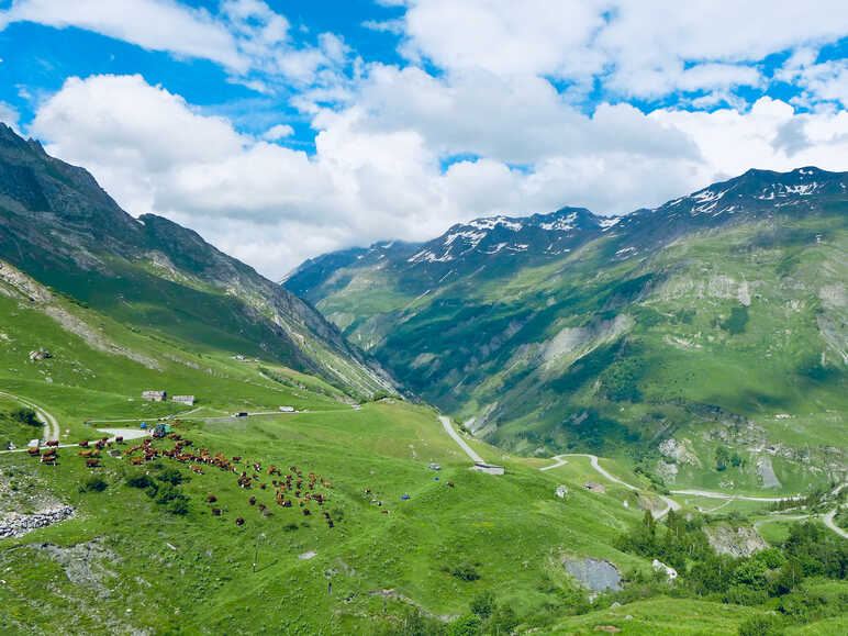 Le vallon des Chapieux dans le versant sud du cormet de Roselend