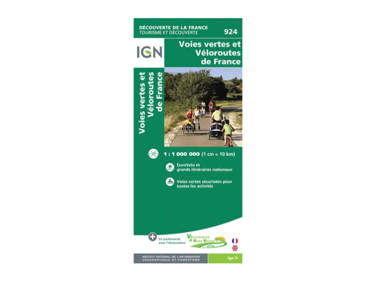 Carte IGN des voies vertes de France