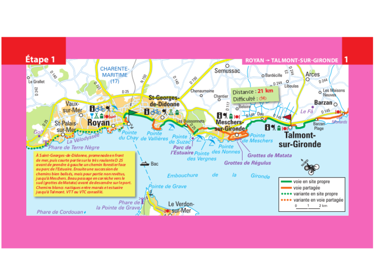 Carte du Routard du Canal des 2 Mers à vélo